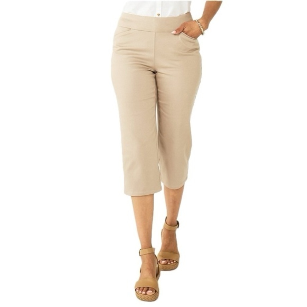 NWT Croft & Barrow Capri Pants Effortless Stretch Comfort Waistband Slimming 24W